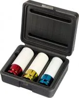 Набор ударных головок, удлиненн.,1/2'', 6-ти гранн., CrMo, 3 шт - 17 мм; 19 мм; 21 мм , Gross