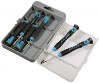 Набор отверток для точной механики, CrMo, двухкомпонентные рукоятки, 6 шт, Gross