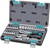 Набор инструментов, 1/4", CrV, пластиковый кейс, 29 предметов, Stels