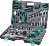 Набор инструментов, 1/2", 1/4", CrV, пластиковый кейс, 98 предм., Stels