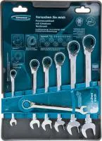 Набор ключей комбинированных с трещоткой, 8 - 19 мм, 7 шт, шарнирные, CrV, Gross