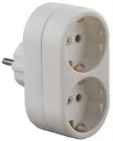 Тройник Светозар электрический с заземлением, 2 гнезда