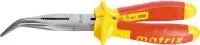 Длинногубцы изогнутые Insulated, 160 мм, двухкомпонентные рукоятки, Matrix Professional