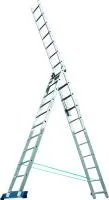 Лестница, 3 х 11 ступеней, алюминиевая, трехсекционная