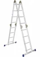 Лестница шарнирная 4 х 3 ступени, алюминиевая , Алюмет