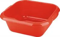 Таз пластмассовый квадратный 18л, красный , ТМ Elfe