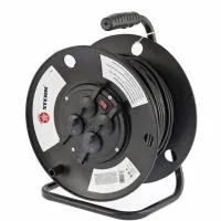 Удлинитель силовой на кабельной катушке, 3*1мм*50м, 4 розетки с крышкой, 10A, IP44, Stern