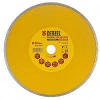 Диск алмазный отрезной сплошной, 230х22,2 мм, мокрая резка, Denzel