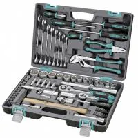Набор инструментов, 1/2", 1/4", CrV, пластиковый кейс, 76 шт, Stels