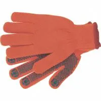 Перчатки вязаные полиакрилонитрильные плюшевого переплет., ПВХ Точка, 10 класс, 58 г, Сибртех