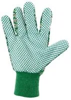 Перчатки садовые х/б ткань с ПВХ точкой, манжет, M, Palisad