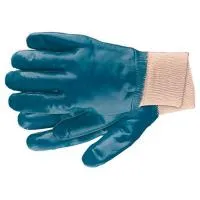 Перчатки рабочие из трикотажа с нитриловым обливом, манжет, M, Сибртех