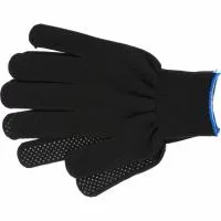 Перчатки нейлон, ПВХ точка, 13 класс, черные, XL