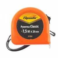 Рулетка Classic, 7.5 м, 24 мм, пластиковый корпус, Sparta