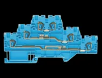 ZIKD 2,5 BU трехуровневая пружинная проходная клемма синего цвета