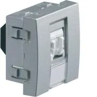 Розетка информационная Systo 45X45, RJ45 Кат. 5e UTP 8 конт, RAL9006 цвет титан