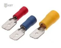 Разъемы плоские изолированные «папа» с ПВХ манжетой РПИ-П 2.5–(6.3), КВТ