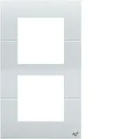 Рамка двукратная, вертикальная, Systo 2х45х45, габарит 80х137 мм Ag+, RAL9010 чистый белый