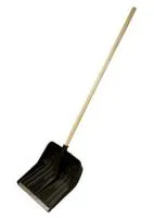 Лопата снеговая, 400х420 мм, с черенком, пластмассовая, алюминиевая окантовка