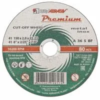 Круг отрезной по металлу + нержавейка, 150х2,5х22 мм, Премиум (Луга)