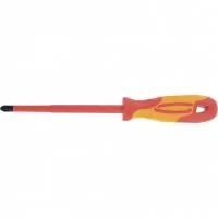 Отвертка диэлектрическая PH1х80 мм, CrMo, до 1000В, двухкомпонентная рукоятка Gross