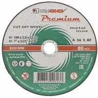 Круг отрезной по металлу + нержавейка, 180х1,6х22 мм, Премиум (Луга)