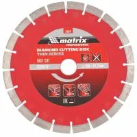 Диск алмазный отрезной сегментный ф180х22,2 мм, тонкий, сухое резание Matrix Professional