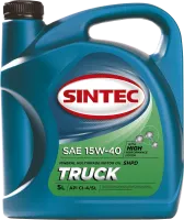 Масло Sintec TRUCK SAE 15W-40 API CI-4/SL канистра 5л/Motor oil 5l can