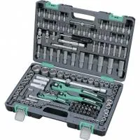 Набор инструмента, 1/2", 3/8", 1/4", CrV, S2, усиленный кейс, 151 предмет, Stels