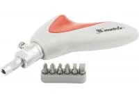 Отвертка реверсивная, пистолетного типа, силовой элемент под ключ, набор бит, CrV, 6 шт, Matrix