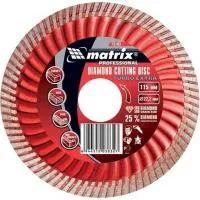 Диск алмазный отрезной Turbo Extra, 180x22.2 мм, сухая резка, Matrix Professional