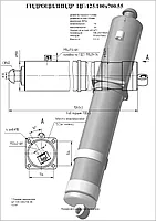 Гидроцилиндр опоры ЦГ-125.100х700.55